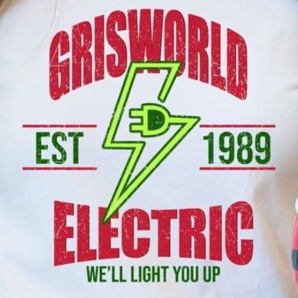 Griswold Electric Christmas Clark Fun Graphic T-Shirt Holiday Tee 83 - Picture 2 of 5